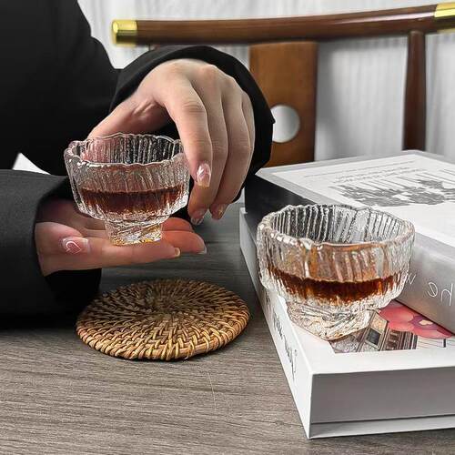 新款茶杯 树纹品茗茶具主人杯玻璃功夫茶杯主人杯家用加厚小茶杯