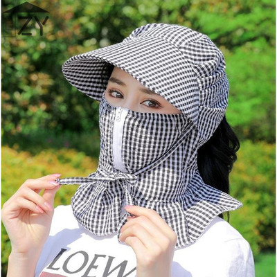 全脸采茶紫外线防晒大沿干活帽子