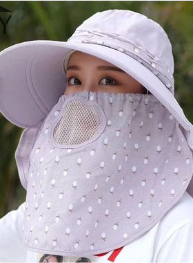 夏天遮光防晒披肩帽子遮脸