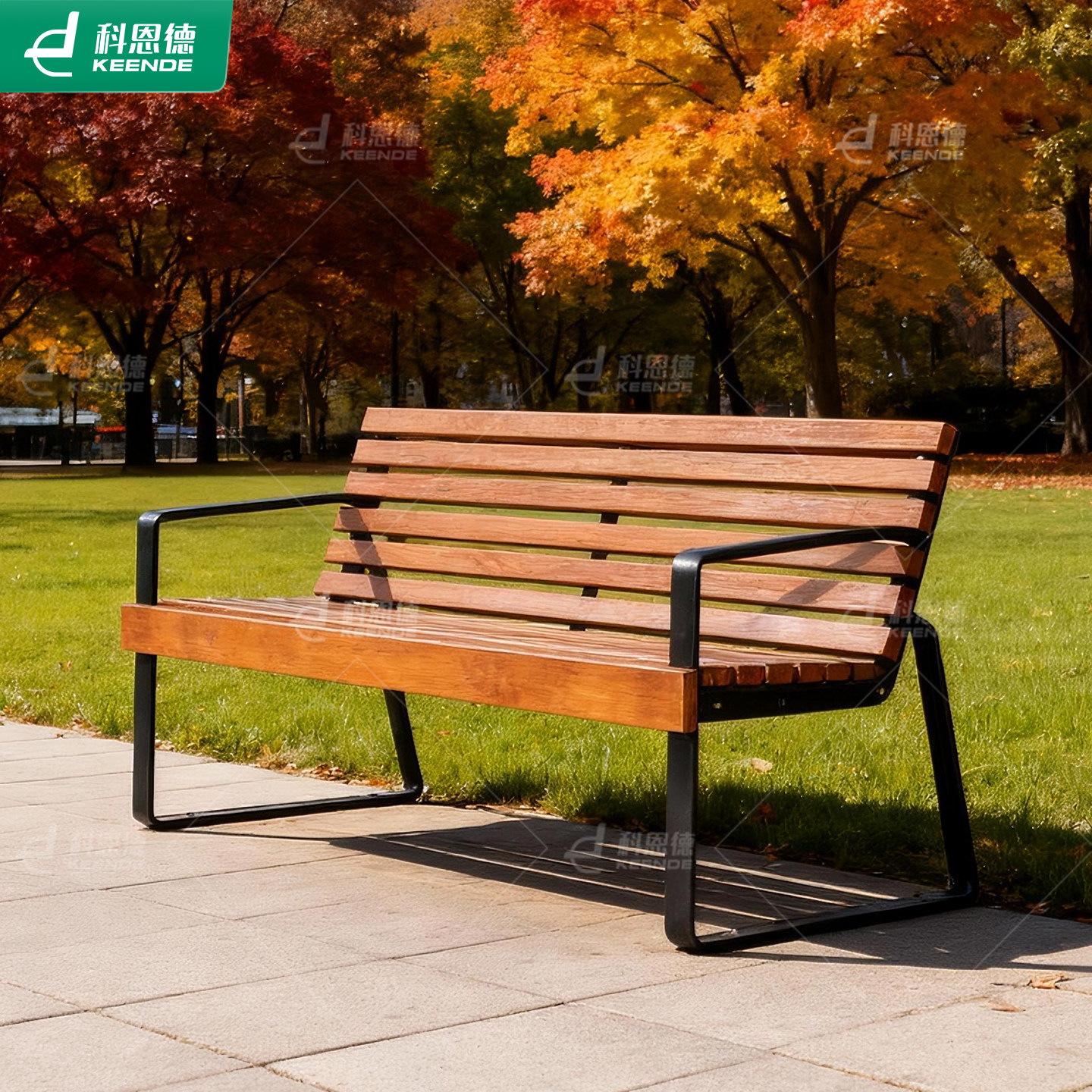 公园椅户外长椅双人防腐木长条凳休闲室外靠背广场小区公共座椅