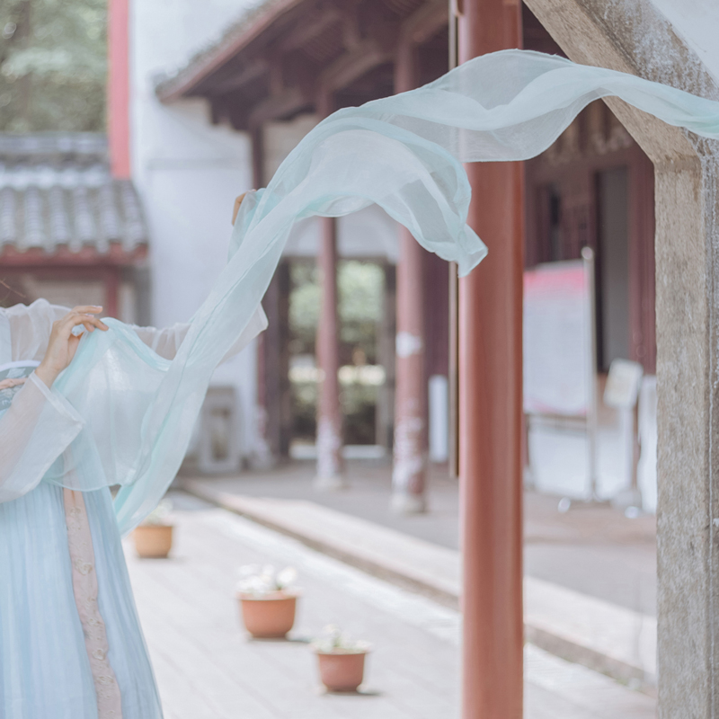 亮光舞蹈飘带敦煌披巾飘逸头纱