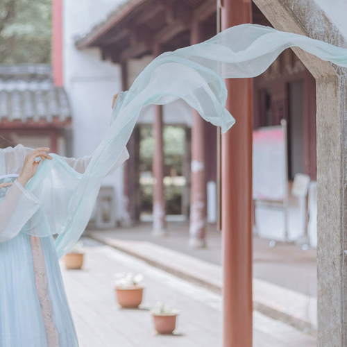 亮光舞蹈飘带敦煌披巾飘逸头纱