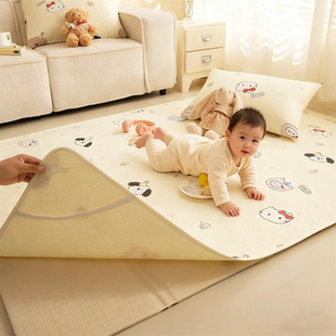 全棉防水隔尿爬爬垫保护套 A类母婴级防滑隔脏卧室床边防摔垫套