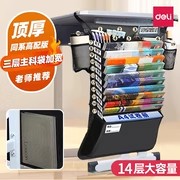 得力大容量加厚桌边挂书袋高中生初中生书袋课桌收纳学生挂桌侧收纳袋书桌书袋挂袋课桌收纳袋开学文具