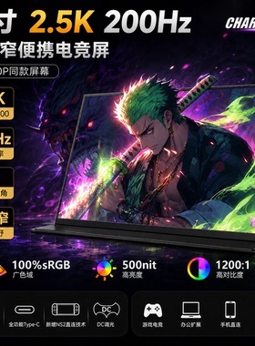 超零态16寸2.5K200Hz便携显示器NS2直连笔记本一线通拓展屏触摸屏