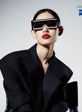 黑白撞色方形大框墨镜时尚复古