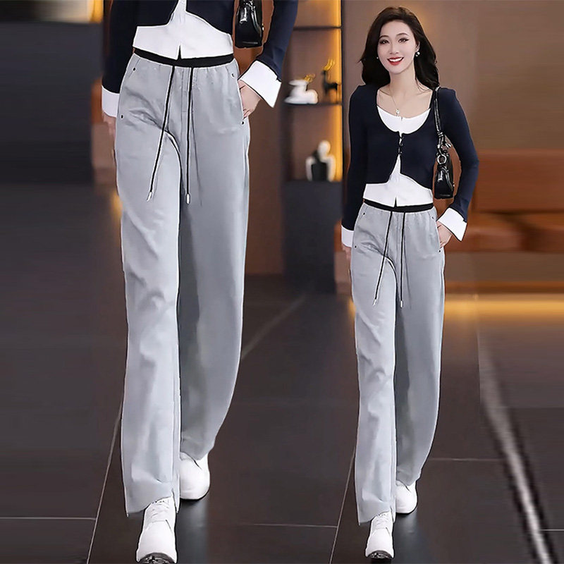 今年流行香蕉裤女2026春秋季新款阔腿弯刀卫裤休闲松紧腰运动裤子