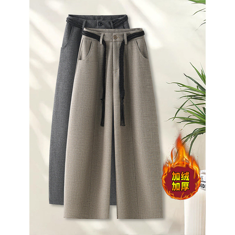 加绒加厚气球裤冬季百搭宽松哈伦裤2025新款今年流行爆款女裤