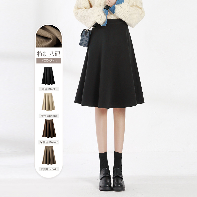 毛呢伞裙半身裙女2025新款秋冬款百褶裙小个子垂感大摆西装裙中裙