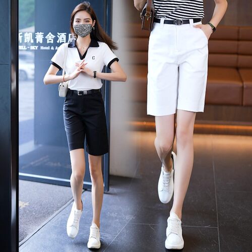 冰丝西装短裤女洋气夏季新款西装裤五分裤西裤休闲中裤