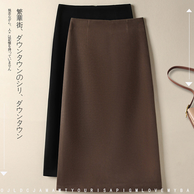 A字毛呢半身裙女秋冬2025新款气质高腰开叉中长款一步包臀直筒裙,女装/女士精品,半身裙,淘宝优惠券,粉丝福利购,淘宝优惠卷