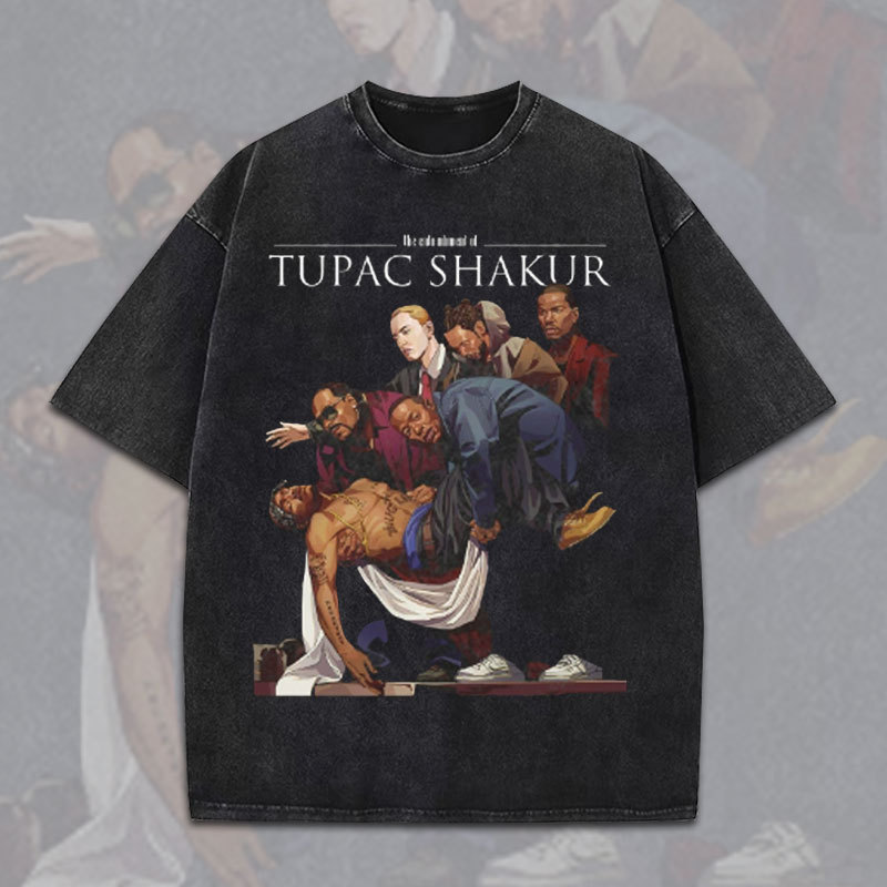夏季Homage TUPAC SHAKER 2PAC图派克印花短袖t恤纯棉体恤上衣男