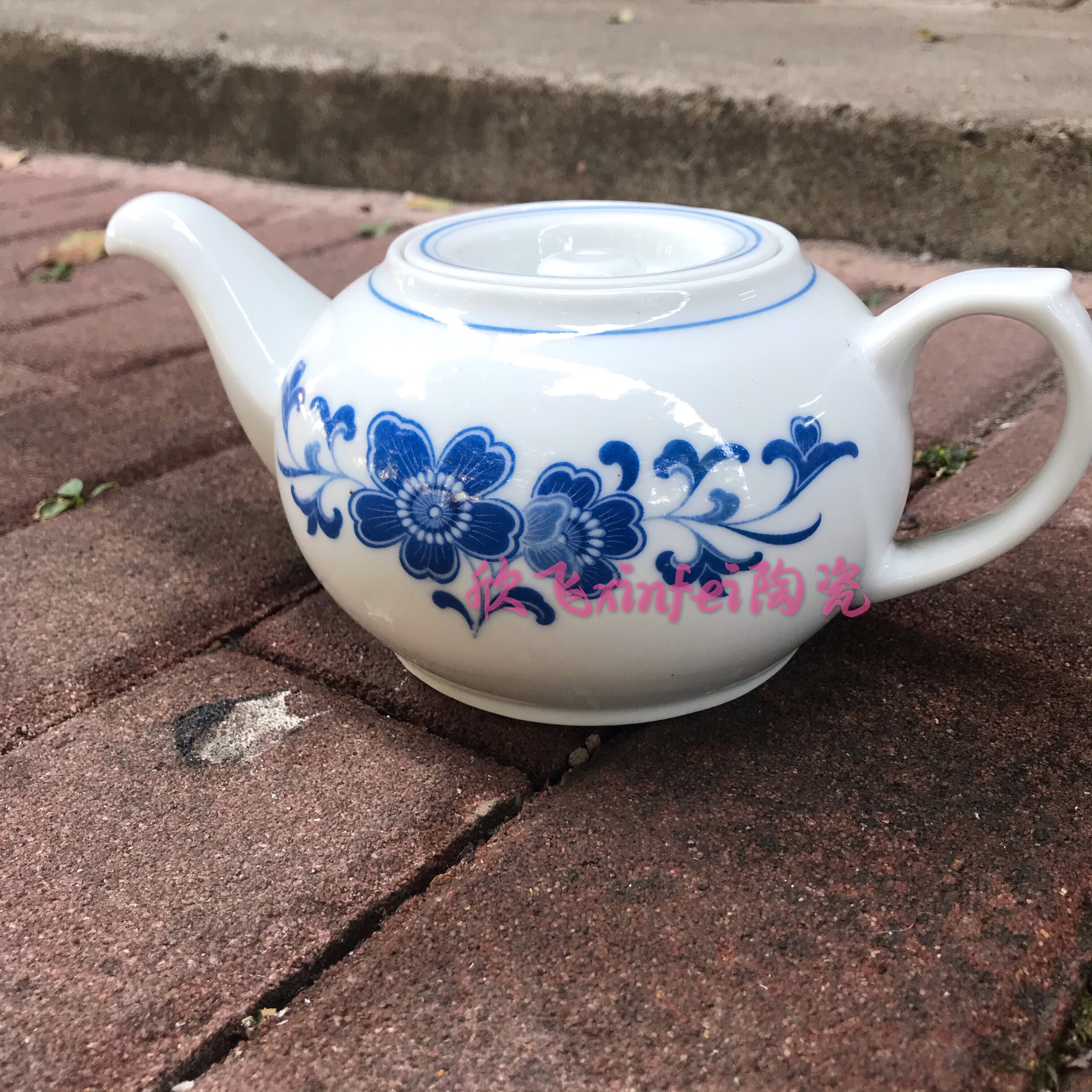 醴陵群力釉下彩强化瓷茶壶库存品经久耐用kku值得收藏容量约500ml