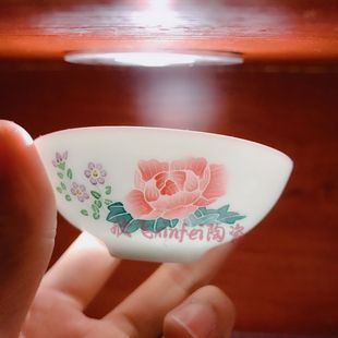 醴陵釉下五彩瓷手绘功夫茶杯高温高白瓷RE薄胎透光不掉色容量40ml