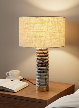 美式复古大理石台灯设计师客厅样板间酒店大堂创意高端简约台灯具