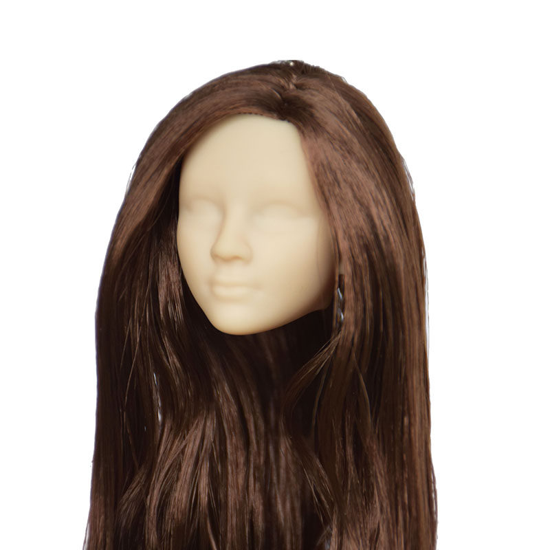 thumbnail for KISSMELA 2020新脸模Ms.Peng无妆无发改妆娃头光头与带发diy配件