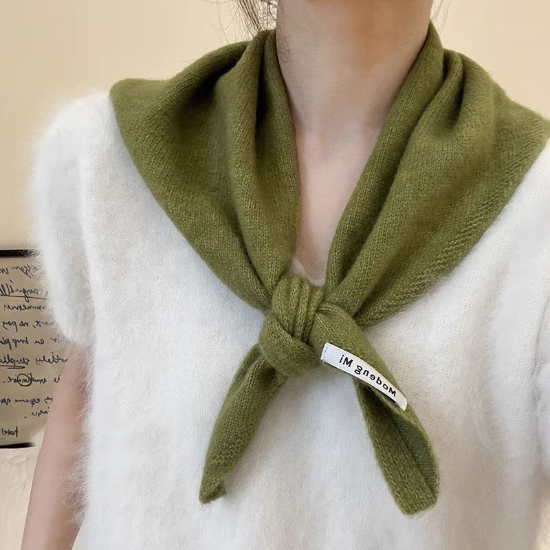 秋冬羊毛针织三角巾多功能保暖