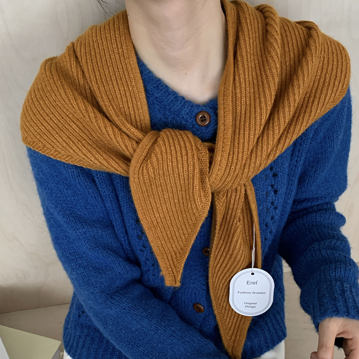 秋冬针织三角围巾小披肩保暖围脖