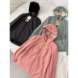 捡漏 女士秋冬户外防风休闲加绒软壳冲锋衣M051 淘到国外商场690