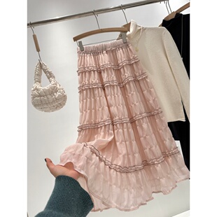 捡漏 氛围感粉紫色蛋糕网纱长裙Y487 同品质269