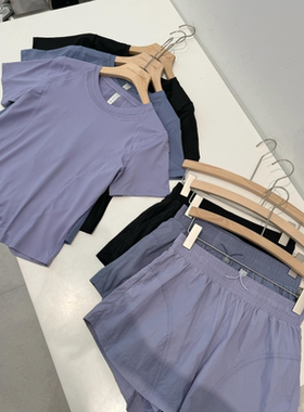 省钱！平价定制～品p代工厂订单！短袖短裤瑜伽套装运动套装P640