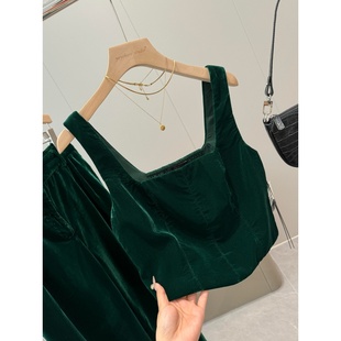 两件套丝绒背心套装 省两百多 时尚 国外商场350 R808 非平替