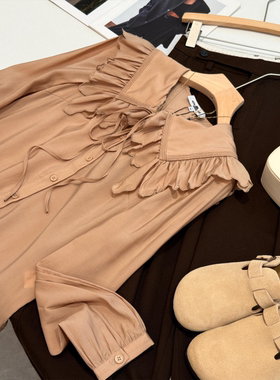 捡漏！86莱塞尔～淘到门店499休闲长袖衬衣女士减龄翻领衬衫R752