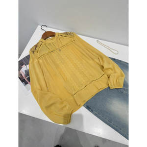 捡漏！淘到国外商场269+长袖衬衣女重工蕾丝镂空拼接衬衫N605