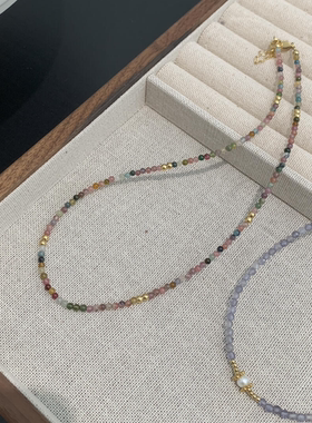 捡漏！淘到红人店380+极细天然碧玺项链P581