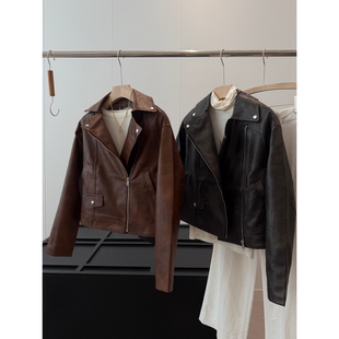 捡漏 复古擦色皮衣外套R905 淘到国外600