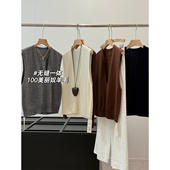 马甲上衣无缝一体针织背心S266 休闲针织衫 捡漏 100美丽奴羊毛