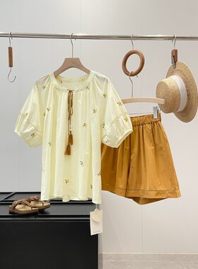 捡漏！100棉！同品质红人店319+刺绣简约套装W402