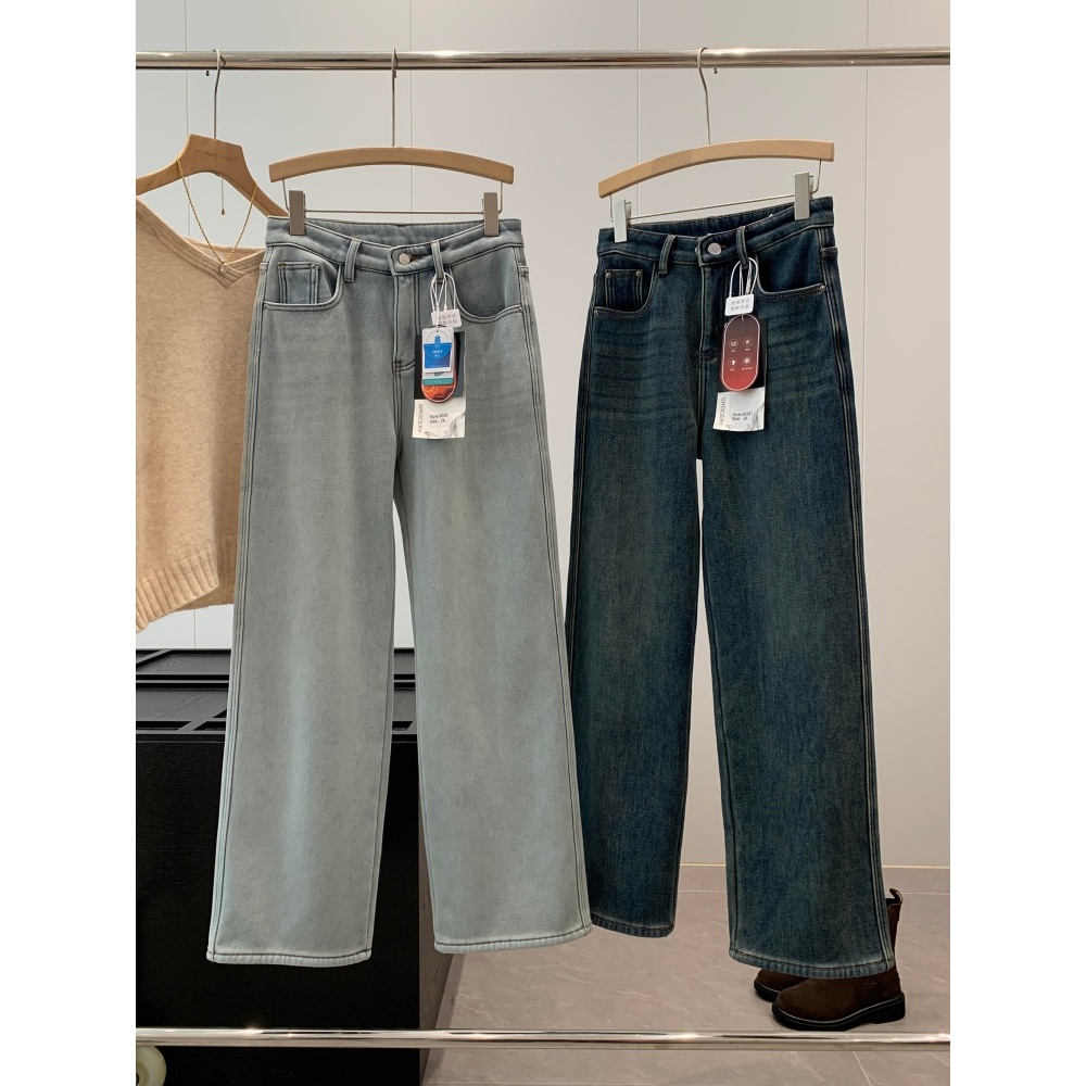 捡漏！加厚澳绒！线下369+加绒直筒牛仔裤T327