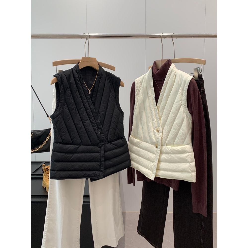 捡漏！90白鸭绒！商场299+V领轻薄羽绒马甲T079