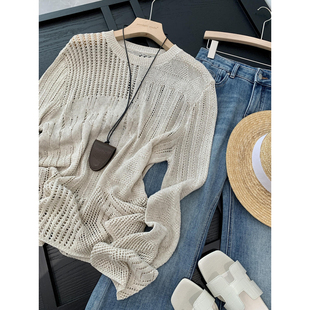 上衣宽松镂空针织罩衫 捡漏 套头毛针织衫 长袖 R271 淘到红人店268