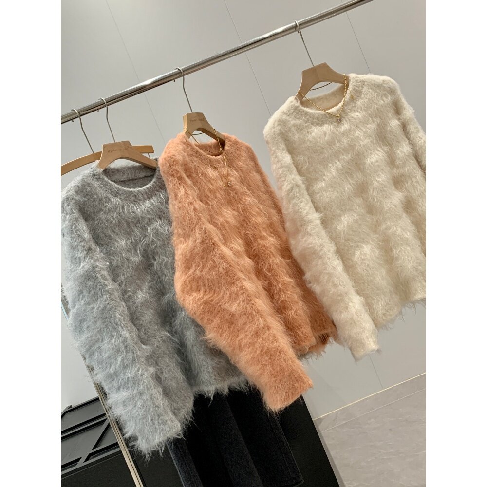 东大门订单！12羊毛！韩代490+蓬松拉毛款针织衫T296