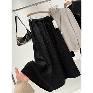 捡漏 肌理感褶皱半身百褶裙Y119 淘到国外商场290
