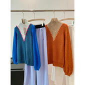 撞色高领针织衫 省三百多 淘到国外349 S544