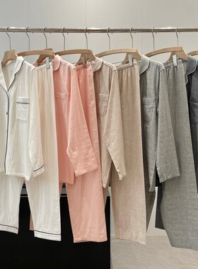原厂跟单！门店298无侧缝双层纱织家居服睡衣套装Y539