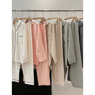 原厂跟单 Y539 门店298无侧缝双层纱织家居服睡衣套装