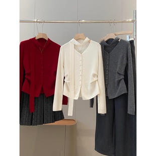 羊毛羊绒！精品单！同品质红人店369+飘带针织衫Y357