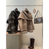 同品质800 羊毛羊绒 精品单捡漏 格纹毛衣外套T603