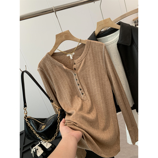 S577 软糯竖坑条撞色打底衫 捡漏 淘到国外249