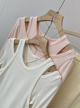 捡漏！淘到门店179夏季套装休闲舒适T恤薄简约背心上衣两件套R159