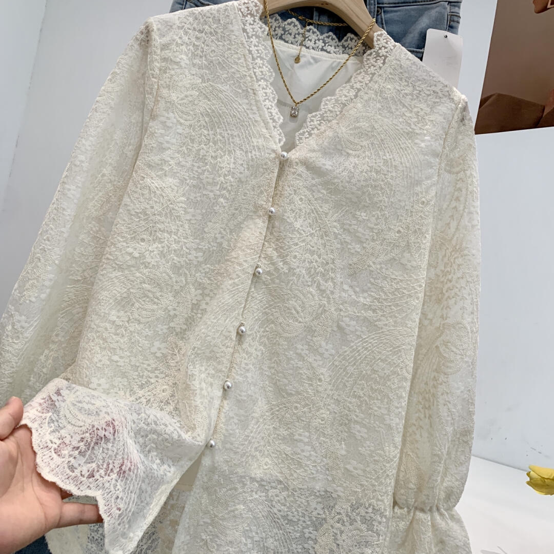 捡漏！淘到红人店149+法式气质蕾丝刺绣上衣P657