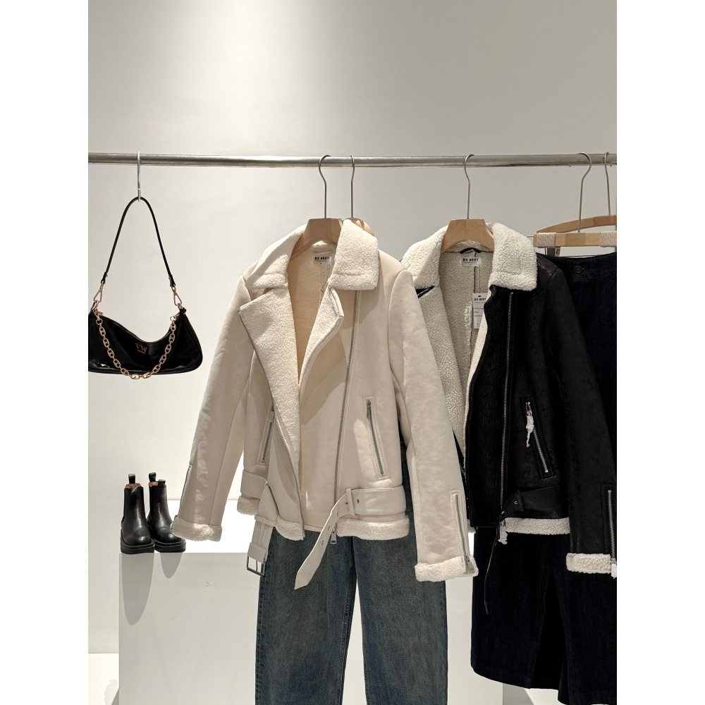 捡漏！淘到国外商场369+短外套皮毛一体长袖皮衣外套S201