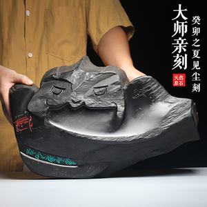 天然原石大师亲刻孤品歙砚