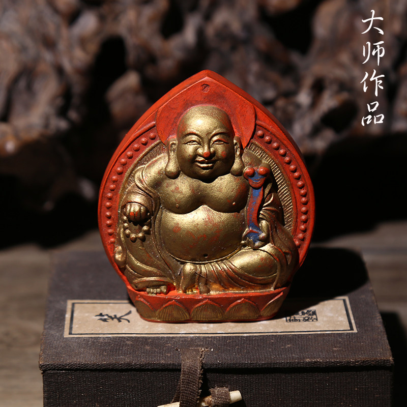 徽墨项德胜大师作品 笑口常开 原矿朱砂墨工艺收藏老墨条墨锭墨块