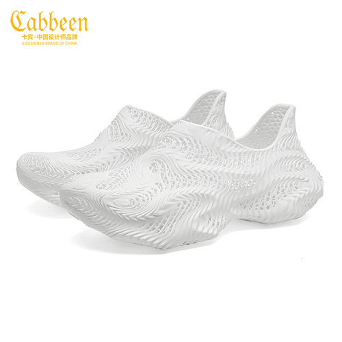 卡宾白色一脚蹬3D打印溯溪鞋
