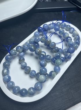 天然水晶蓝晶石图画10-12mm男女同款